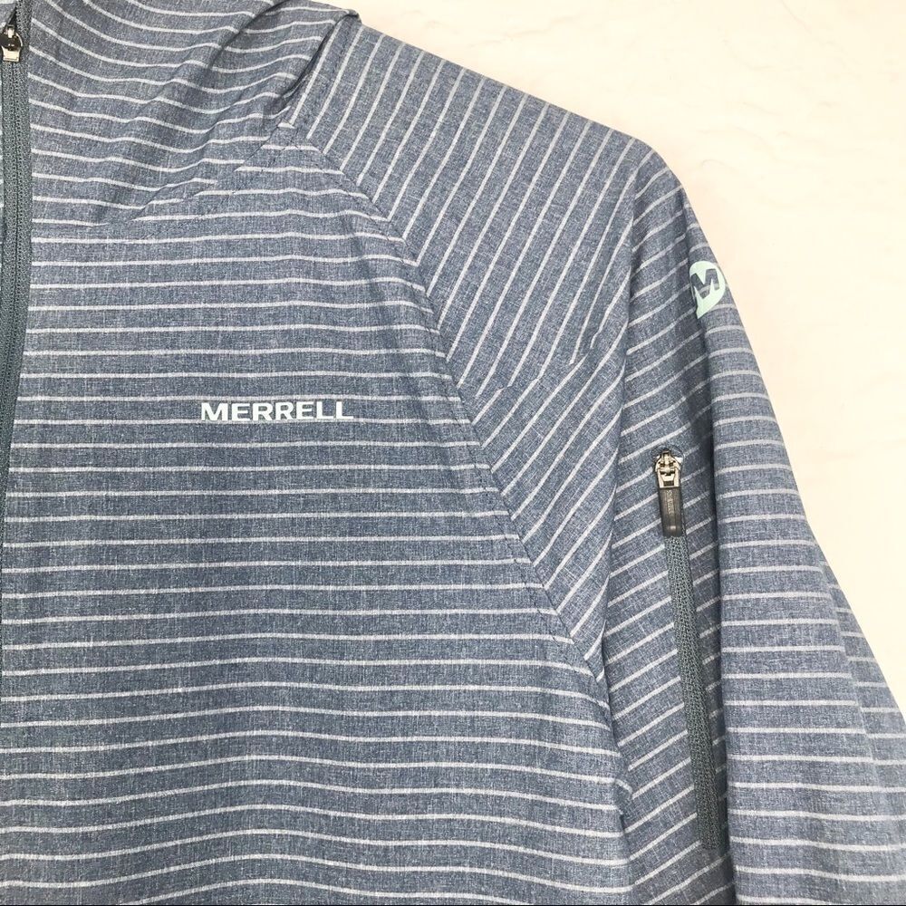Merrell Blue Pinstriped Performance Zip Up Jacket - Picture 3 of 7